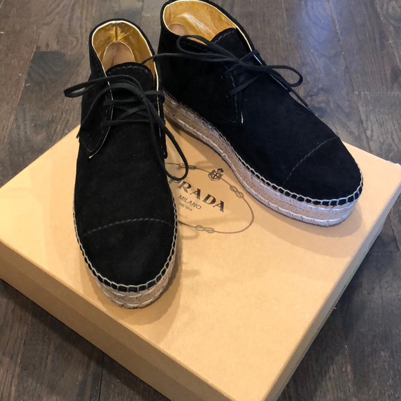 Prada suede espadrille chukka boot size 8 - Picture 3 of 5